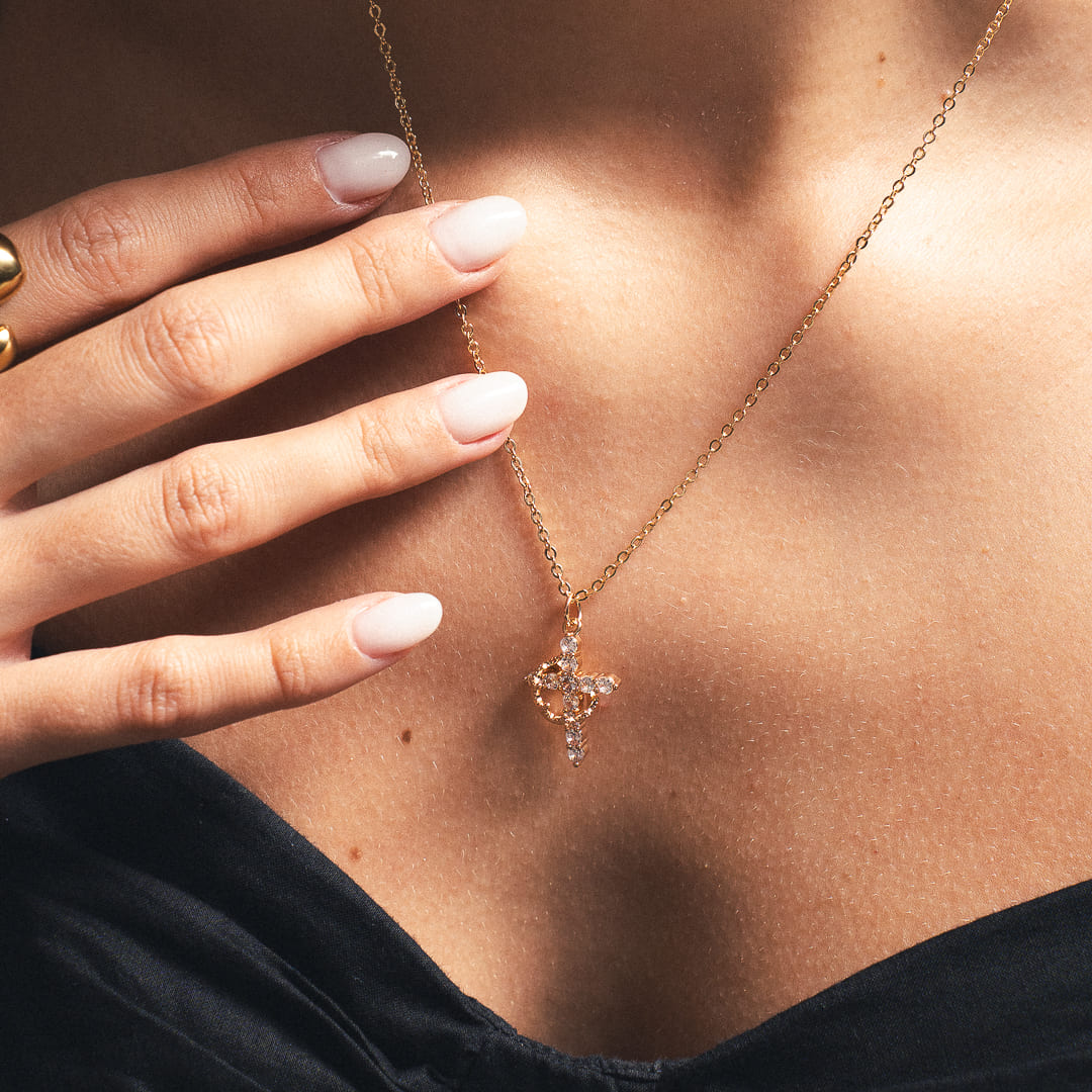 CrownFaith™ – Collier Croix avec Couronne Rotative